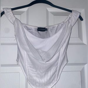 White off the should corset top.